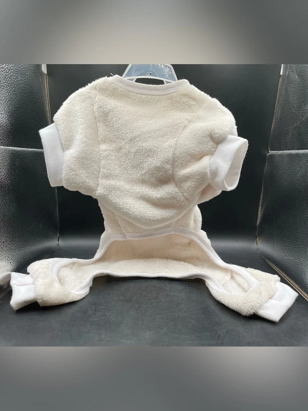 Cream Plush Dog Onesie Pajamas Large NWT - Picture 4 of 7